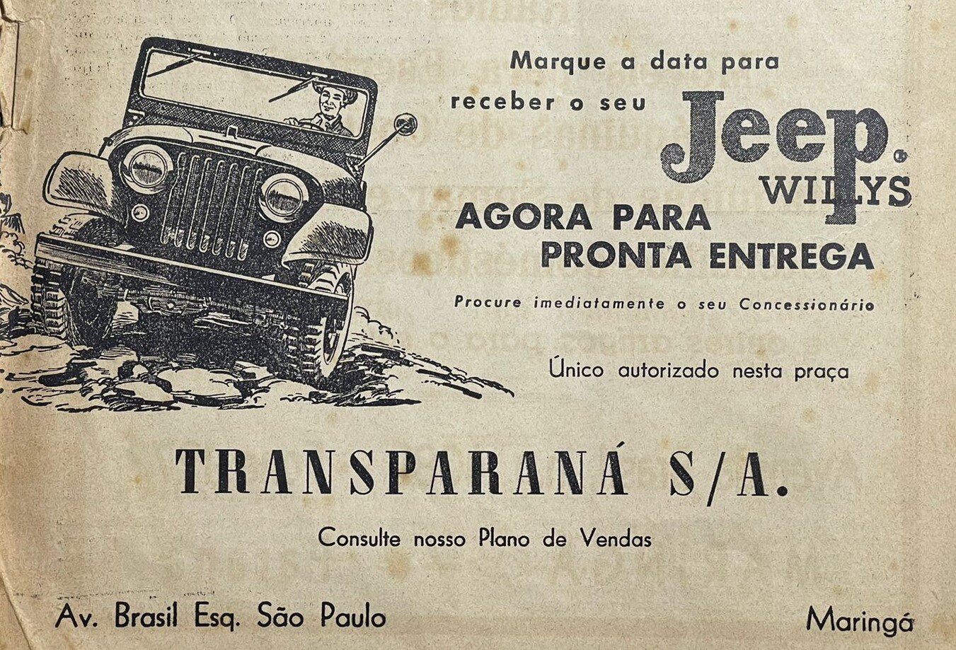 Anúncio do Jeep Willys - 1958