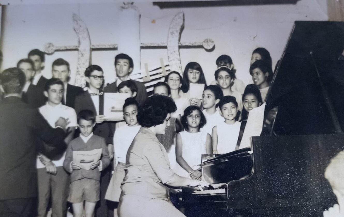 Alunos do MusiArte na Biblioteca Municipal - 1967