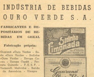 Anúncio dos produtos Ouro Verde - 1965