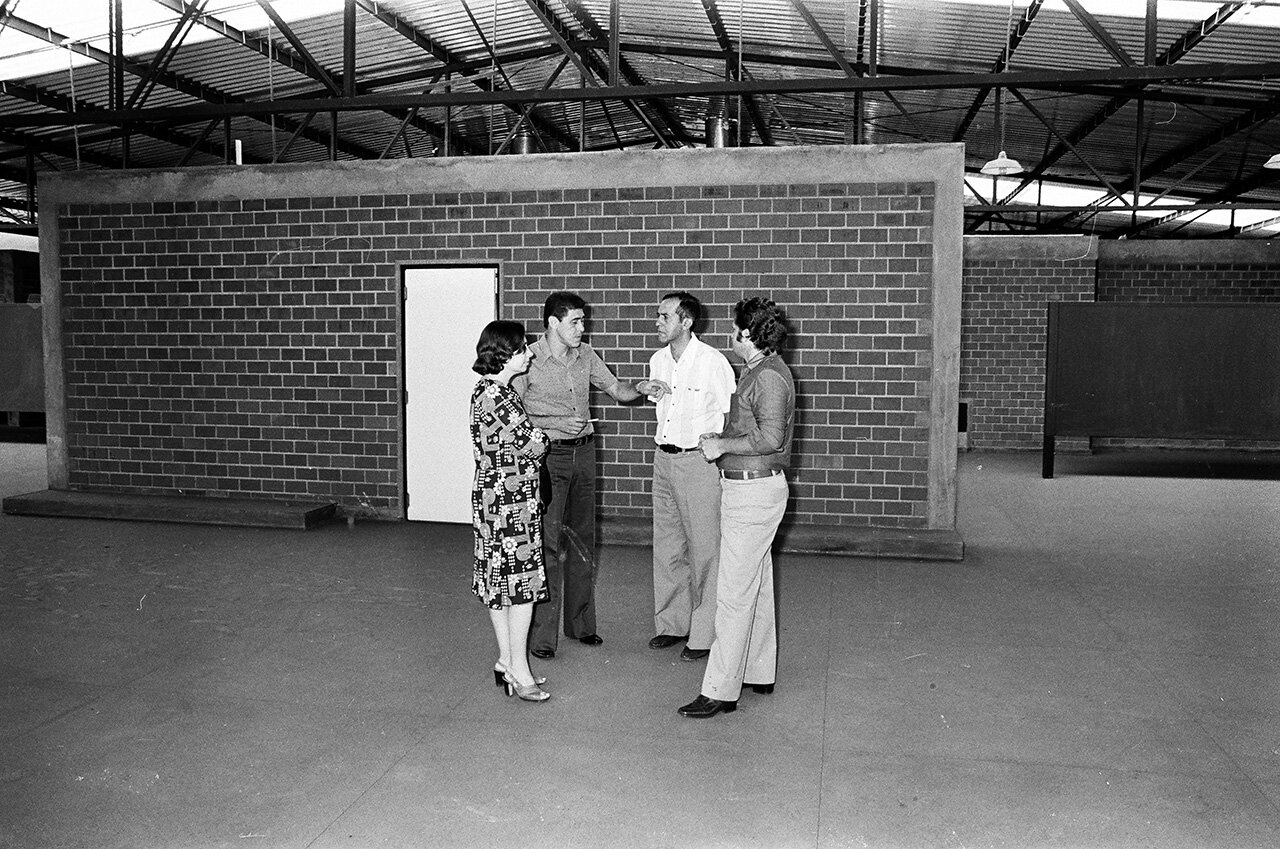 Vistoria as obras do RU da UEM - Final dos anos 1970